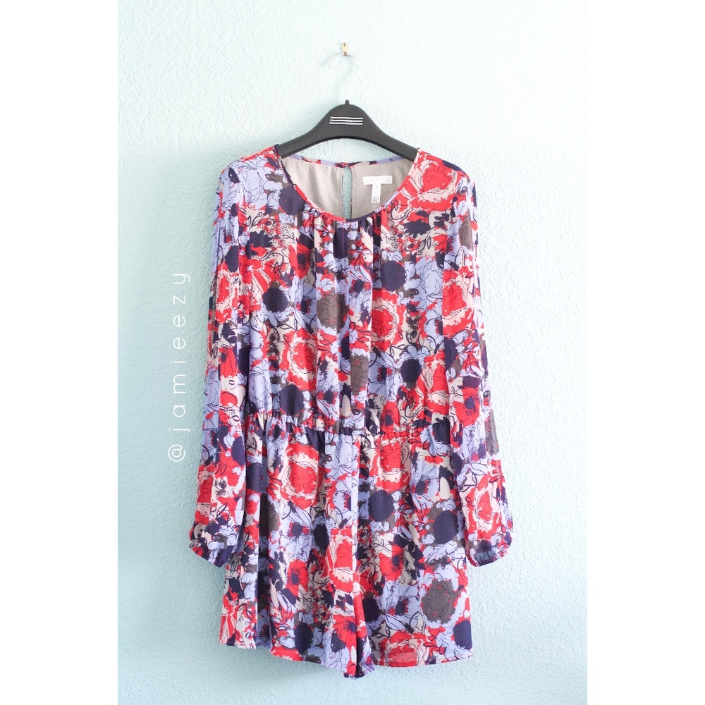 Leith | Floral Cold-Shoulder Keyhole Romper - Picture 1 of 8